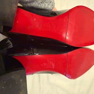 Christian Louboutin Black  Patent Leather booties size 8